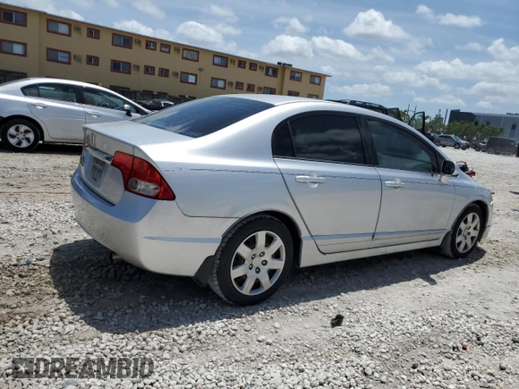 2010 Honda Civic LX with VIN 2HGFA1F54AH326835, listed as a Copart auction lot 55992885 with 78,004 mi miles and Salvage Title. Bid and sale history available at DreamBid. Image 3.