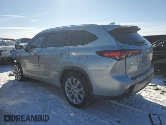 2023 Toyota Highlander Hybrid Limited with VIN 5TDXBRCH2PS133610, listed as a Copart auction lot 45696215 with 56,166 mi miles and Salvage title. Bid and sale history available at DreamBid. Image 2.
