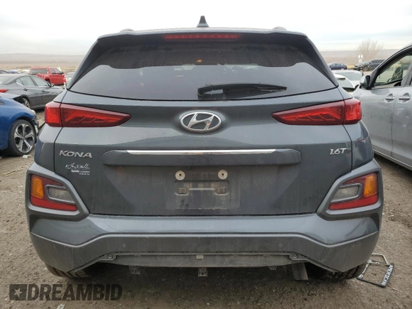 2021 Hyundai Kona Ultimate with VIN KM8K53A52MU656474, listed as a Copart auction lot 84827104 with 77,992 mi miles and Salvage Title. Bid and sale history available at carsss.com. Image 6.