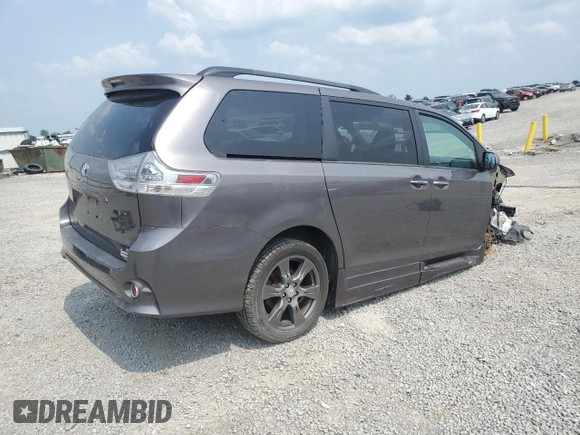 2017 Toyota Sienna SE with VIN 5TDXZ3DC3HS873163, listed as a Copart auction lot 59383605 with 81,223 mi miles and Salvage title. Bid and sale history available at DreamBid. Image 3.