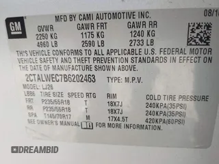 2011 GMC Terrain SLT-2 z VIN 2CTALWEC7B6202463, wystawiony jako IAAI lot #42616701 z przebiegiem 218 551 mil mil oraz . Historia ofert i sprzedaży dostępna na DreamBid. Obrazek 9.