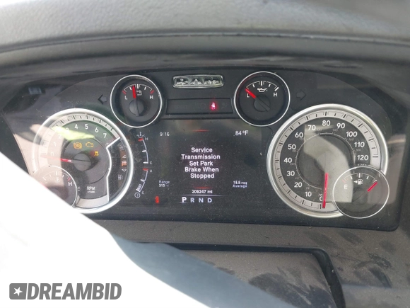 2016 Ram 1500 Big Horn with VIN 1C6RR6LG3GS136217, listed as a IAAI auction lot 40954574 with 209,247 mi miles. Bid and sale history available at carsss.com. Image 7.