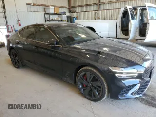 2023 Genesis G70 3.3T with VIN KMTG54TE5PU126762, listed as a Copart auction lot 59840044 with 9,048 mi miles and Clean Title. Bid and sale history available at carsss.com. Image 4.