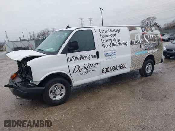 2016 Chevrolet Express Cargo Van with VIN 1GCWGBFF8G1135759, listed as a IAAI auction lot 41452031 with 96,893 mi miles. Bid and sale history available at carsss.com. Image 2.