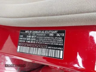 2013 Mercedes-Benz C 300 Sport with VIN WDDGF8AB3DR293279, listed as a IAAI auction lot 41937006 with 108,781 mi miles and . Bid and sale history available at carsss.com. Image 9.