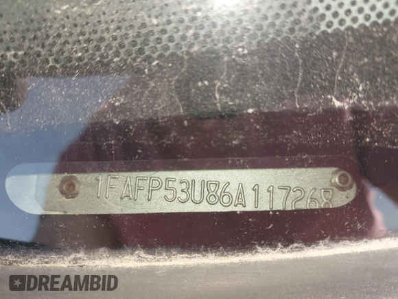 2006 Ford Taurus SE with VIN 1FAFP53U86A117268, listed as a IAAI auction lot 42181575 with Not Provided miles and . Bid and sale history available at DreamBid. Image 9.