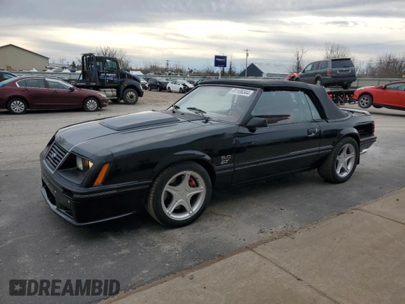 1983 Ford Mustang GT with VIN 1FABP27F0DF213498, listed as a Copart auction lot 81106344 with 13,008 mi miles and Salvage title. Bid and sale history available at DreamBid. Image 1.