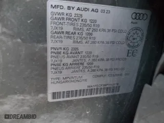 2023 Audi Q3 Technik with VIN WA1FECF35P1112578, listed as a Copart auction lot 83089454 with 32,774 mi miles and Salvage Title. Bid and sale history available at carsss.com. Image 13.