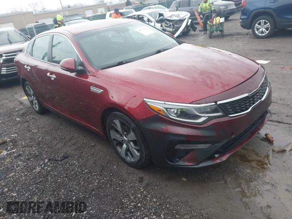 2019 Kia Optima LX with VIN 5XXGT4L38KG360993, listed as a IAAI auction lot 41561143 with 101,237 mi miles. Bid and sale history available at carsss.com. Image 1.