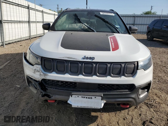 2022 Jeep Compass Trailhawk z VIN 3C4NJDDB5NT148841, wystawiony jako Copart lot #52532475 z przebiegiem 57 081 mil mil oraz Szkoda całkowita • Salvage title. Historia ofert i sprzedaży dostępna na DreamBid. Obrazek 5.