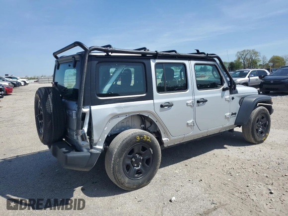 2023 Jeep Wrangler Sport with VIN 1C4HJXDG3PW670651, listed as a Copart auction lot 54013405 with 19,395 mi miles and Clean Title. Bid and sale history available at DreamBid. Image 3.
