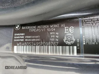 2005 BMW 3 Series 330Ci with VIN WBABD53495PD98767, listed as a Copart auction lot 87504675 with 118,903 mi miles and Salvage Title. Bid and sale history available at carsss.com. Image 12.