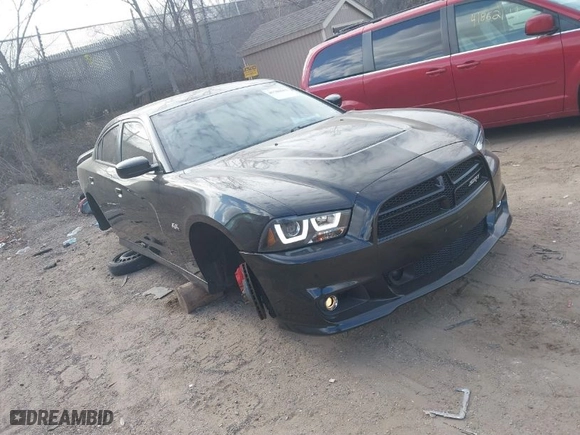 2012 Dodge Charger SRT8 with VIN 2C3CDXEJ4CH169812, listed as a IAAI auction lot 41780652 with 172,728 mi miles. Bid and sale history available at carsss.com. Image 1.