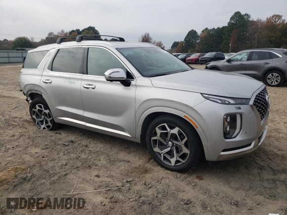 2022 Hyundai Palisade Calligraphy z VIN KM8R7DHE5NU442214, wystawiony jako Copart lot #82312024 z przebiegiem 59 429 mil mil oraz Szkoda całkowita • Salvage title. Historia ofert i sprzedaży dostępna na DreamBid. Obrazek 4.