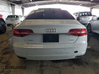 2017 Audi A8 with VIN WAU44AFD2HN009512, listed as a Copart auction lot 84442474 with 44,174 mi miles and Salvage title. Bid and sale history available at DreamBid. Image 6.