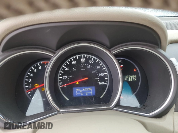 2013 Nissan Murano SV with VIN JN8AZ1MW0DW320585, listed as a Copart auction lot 45122655 with 167,494 mi miles and Clean Title. Bid and sale history available at carsss.com. Image 9.