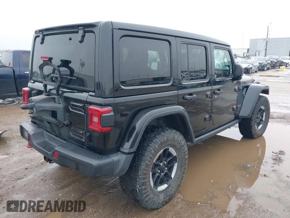 2019 Jeep Wrangler Unlimited Rubicon z VIN 1C4HJXFNXKW511193, wystawiony jako IAAI lot #41452579 z przebiegiem 91 857 mil mil oraz . Historia ofert i sprzedaży dostępna na DreamBid. Obrazek 4.