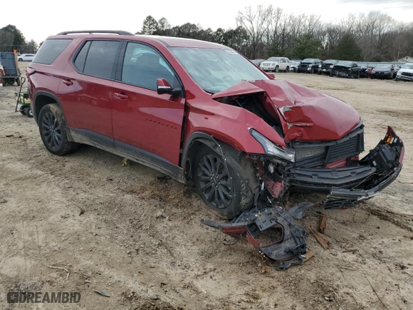 2022 Chevrolet Traverse RS with VIN 1GNERJKW6NJ130246, listed as a Copart auction lot 45039085 with 53,215 mi miles and Salvage Title. Bid and sale history available at carsss.com. Image 4.