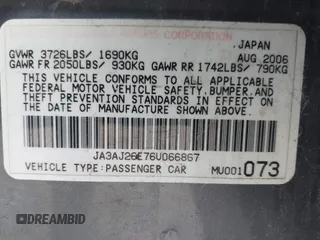 2006 Mitsubishi Lancer ES with VIN JA3AJ26E76U066867, listed as a IAAI auction lot 41904428 with 247,460 mi miles. Bid and sale history available at carsss.com. Image 9.