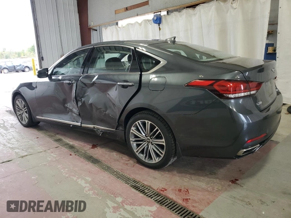 2018 Genesis G80 3.8L with VIN KMHGN4JE5JU260773, listed as a Copart auction lot 73008914 with 44,306 mi miles and Salvage Title. Bid and sale history available at carsss.com. Image 2.