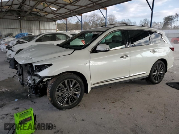 2019 Infiniti QX60 Luxe with VIN 5N1DL0MNXKC558675, listed as a Copart auction lot 44579435 with 45,657 mi miles and Salvage title. Bid and sale history available at DreamBid. Image 1.