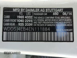 2014 Mercedes-Benz CLA 250 with VIN WDDSJ4EB4EN111884, listed as a Copart auction lot 49444735 with 111,618 mi miles and Salvage title. Bid and sale history available at DreamBid. Image 15.