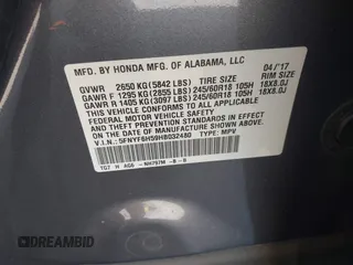 2017 Honda Pilot EX-L with VIN 5FNYF6H59HB032480, listed as a IAAI auction lot 42488789 with 112,595 mi miles and . Bid and sale history available at DreamBid. Image 9.