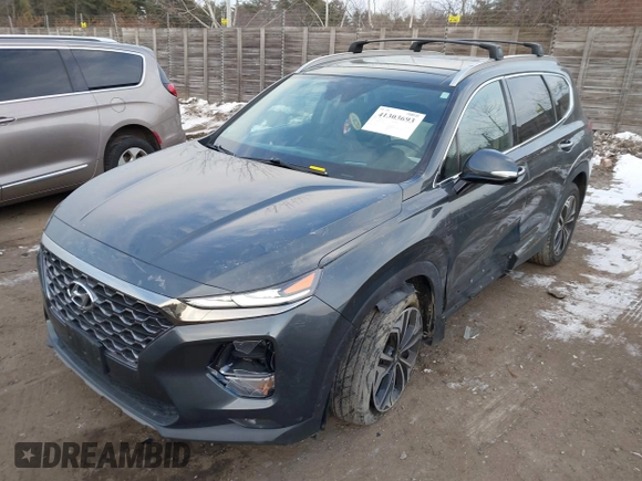 2020 Hyundai Santa Fe Limited with VIN 5NMS5CAA9LH257732, listed as a IAAI auction lot 41303693 with 112,026 mi miles. Bid and sale history available at carsss.com. Image 17.