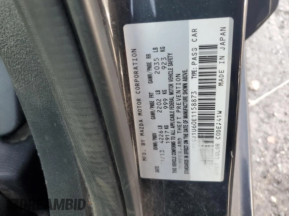 2014 Mazda 6 i Sport with VIN JM1GJ1U60E1158873, listed as a Copart auction lot 54094455 with 165,728 mi miles and Clean Title. Bid and sale history available at carsss.com. Image 12.