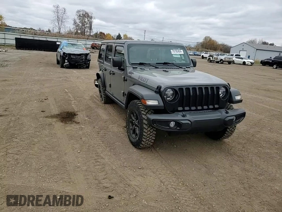 2022 Jeep Wrangler Unlimited Willys with VIN 1C4HJXDN7NW156538, listed as a Copart auction lot 79195464 with 87,081 mi miles and Salvage Title. Bid and sale history available at DreamBid. Image 12.