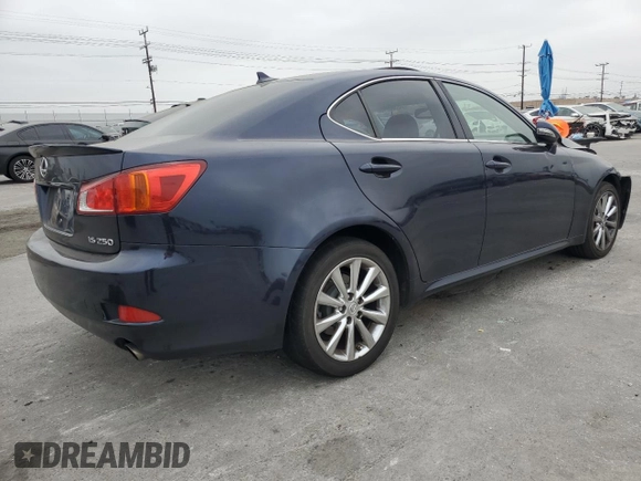 2010 Lexus IS 250 with VIN JTHBF5C21A5111287, listed as a Copart auction lot 53585745 with 158,516 mi miles and Salvage title. Bid and sale history available at DreamBid. Image 3.