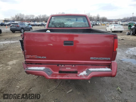 1997 GMC Sonoma SLS with VIN 1GTCS14X5V8503746, listed as a Copart auction lot 42554595 with 135,316 mi miles and Salvage Title. Bid and sale history available at carsss.com. Image 6.