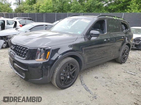 2024 Kia Telluride SX X-Line with VIN 5XYP5DGC1RG494352, listed as a Copart auction lot 58260515 with 25,538 mi miles and Salvage title. Bid and sale history available at DreamBid. Image 1.