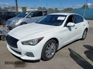 2017 Infiniti Q50 2.0t with VIN JN1CV7AP5HM641865, listed as a IAAI auction lot 41931936 with 109,046 mi miles. Bid and sale history available at carsss.com. Image 2.