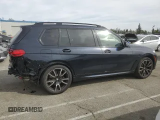 2022 BMW X7 xDrive40i with VIN 5UXCW2C00N9M54284, listed as a Copart auction lot 46675775 with 37,386 mi miles and Salvage Title. Bid and sale history available at carsss.com. Image 3.
