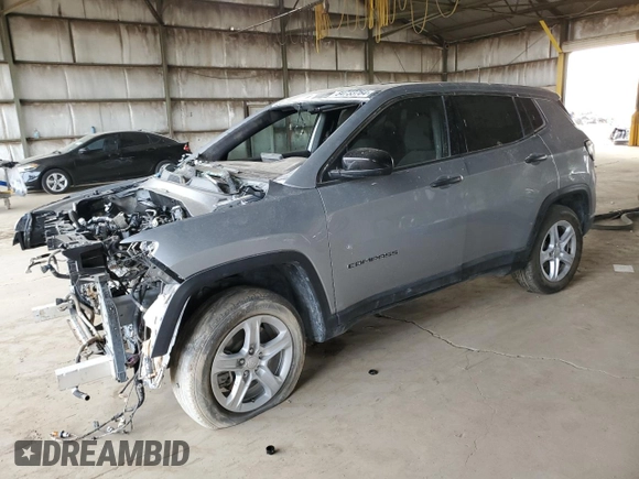 2023 Jeep Compass Sport с VIN 3C4NJDANXPT557094, выставлен на аукционе Copart как лот 84733764 с пробегом Не указан миль и Списание • Salvage title. История ставок и продаж доступна на DreamBid. Изображение 1.