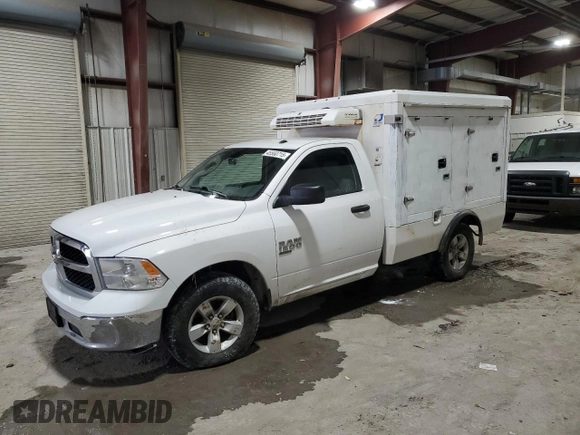 2019 Ram 1500 Tradesman with VIN 3C6JR6DG1KG651650, listed as a Copart auction lot 56770405 with 164,869 mi miles and Salvage title. Bid and sale history available at DreamBid. Image 1.