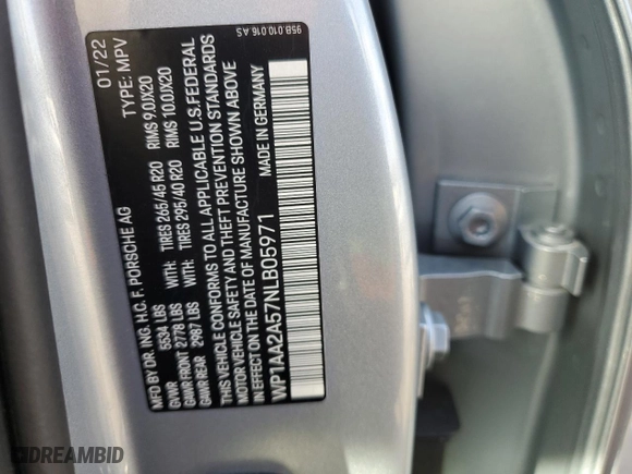 2022 Porsche Macan with VIN WP1AA2A57NLB05971, listed as a Copart auction lot 43400275 with 28,092 mi miles and Salvage Title. Bid and sale history available at carsss.com. Image 13.
