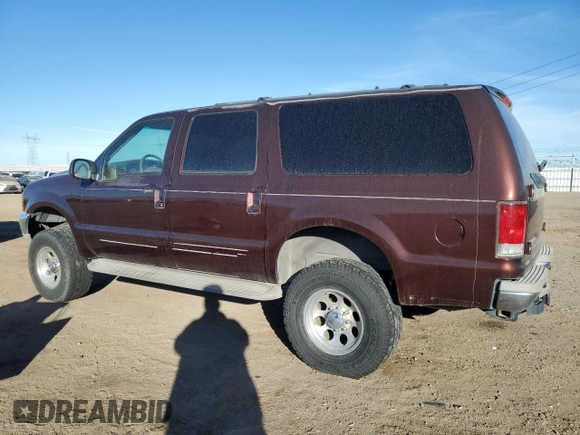 2001 Ford Excursion Limited z VIN 1FMNU42S41EA08926, wystawiony jako Copart lot #86759004 z przebiegiem 163 271 mil mil oraz Czysty tytuł • Clean title. Historia ofert i sprzedaży dostępna na DreamBid. Obrazek 2.