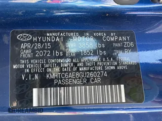 2016 Hyundai Veloster Turbo with VIN KMHTC6AE8GU260274, listed as a Copart auction lot 66046955 with 112,582 mi miles and Salvage title. Bid and sale history available at DreamBid. Image 10.