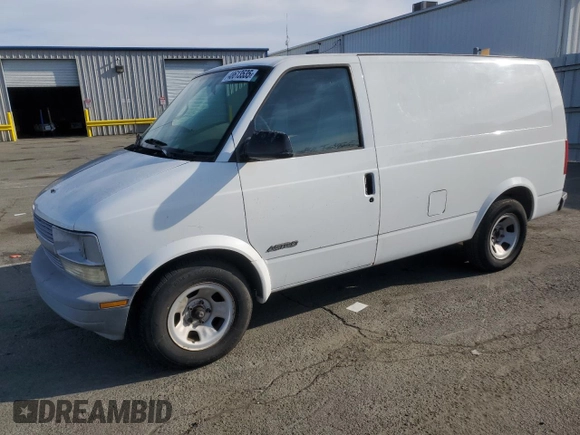 2001 Chevrolet Astro Cargo Van with VIN 1GCDM19W61B100497, listed as a Copart auction lot 48613535 with 152,885 mi miles and Clean Title. Bid and sale history available at carsss.com. Image 1.