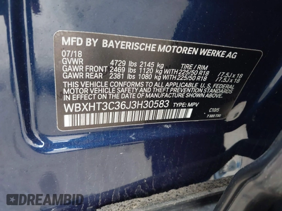 2018 BMW X1 xDrive28i z VIN WBXHT3C36J3H30583, wystawiony jako IAAI lot #42096329 z przebiegiem 43 232 mil mil oraz . Historia ofert i sprzedaży dostępna na DreamBid. Obrazek 9.