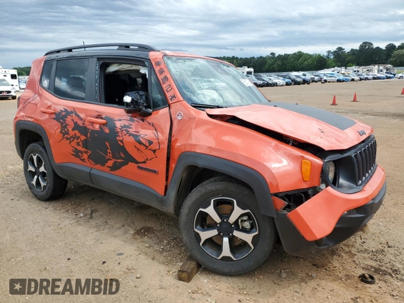 2021 Jeep Renegade Trailhawk with VIN ZACNJDC16MPN28380, listed as a Copart auction lot 55670925 with 55,469 mi miles and Salvage title. Bid and sale history available at DreamBid. Image 4.