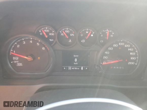 2023 Chevrolet Silverado 1500 Custom with VIN 1GCPDBEK7PZ141257, listed as a Copart auction lot 78807434 with 46,789 mi miles and Salvage Title. Bid and sale history available at DreamBid. Image 9.