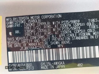 2012 Lexus RX 450h with VIN JTJBC1BA4C2430180, listed as a IAAI auction lot 42376564 with 126,101 mi miles and . Bid and sale history available at DreamBid. Image 9.