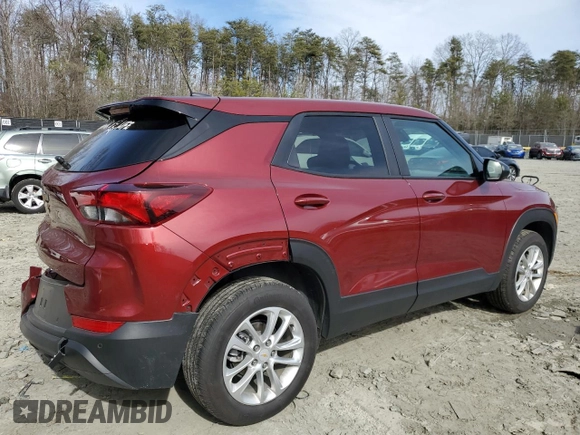 2024 Chevrolet TrailBlazer LS with VIN KL79MNSL6RB164495, listed as a Copart auction lot 41838285 with 13,181 mi miles and Salvage Title. Bid and sale history available at DreamBid. Image 3.