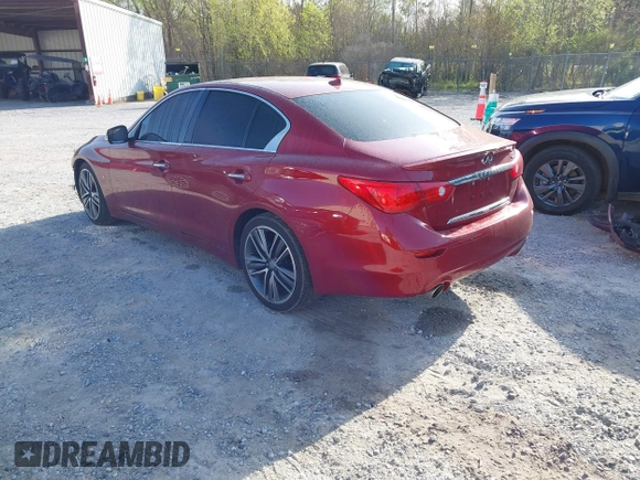 2015 Infiniti Q50 Premium with VIN JN1BV7AP1FM340227, listed as a IAAI auction lot 41662965 with 129,766 mi miles. Bid and sale history available at carsss.com. Image 3.