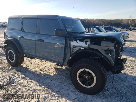 2023 Ford Bronco with VIN 1FMEE5DP0PLB15763, listed as a Copart auction lot 45592725 with 26,672 mi miles and Salvage title. Bid and sale history available at DreamBid. Image 4.