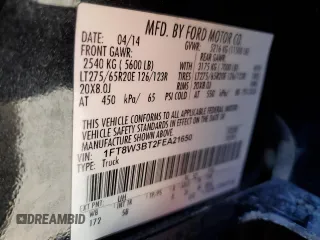 2015 Ford F-350 Platinum z VIN 1FT8W3BT2FEA21650, wystawiony jako Copart lot #54044925 z przebiegiem 270 987 mil mil oraz Szkoda całkowita • Salvage title. Historia ofert i sprzedaży dostępna na DreamBid. Obrazek 12.