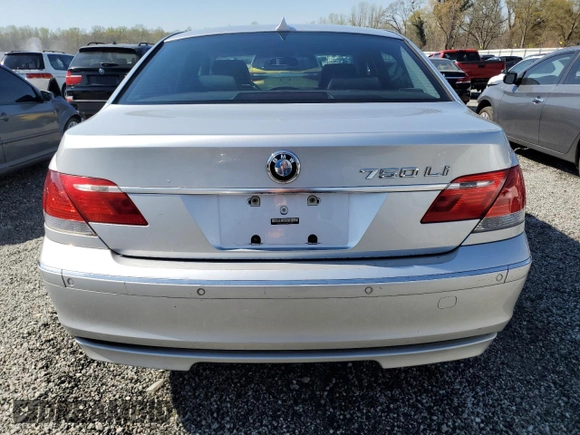 2006 BMW 7 Series 750Li with VIN WBAHN835X6DT59235, listed as a Copart auction lot 50221505 with 172,187 mi miles and Salvage Title. Bid and sale history available at carsss.com. Image 6.